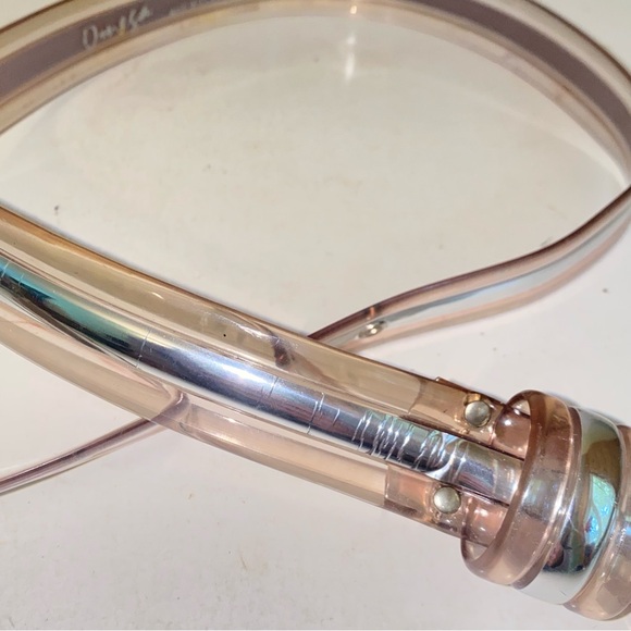 Vintage Omega Clear with Silver Stripe Jelly PVC Belt - Picture 6 of 9